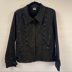 𝅺CITY Girl Nancy Bolan Black Jacket  Paisley Medium